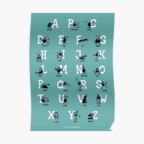Alphabet - Aqua Poster
