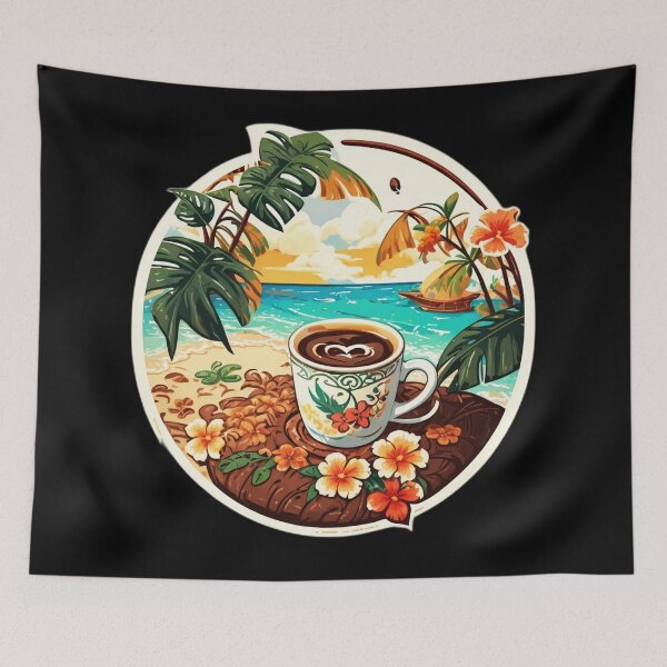 Item preview, Lazy Morning of a Slow Day with Kona Coffee on a Beach designed and sold by NautiChic.