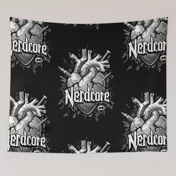 Item preview, “Nerdcore” Heart Art with Retrofuturistic Graffiti designed and sold by Piotrek0001.