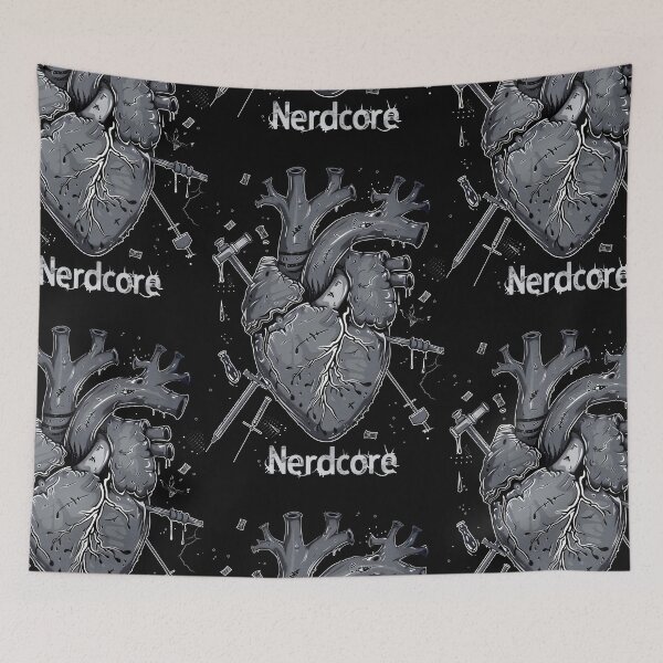Item preview, “Nerdcore” Heart Art with Retrofuturistic Graffiti designed and sold by Piotrek0001.