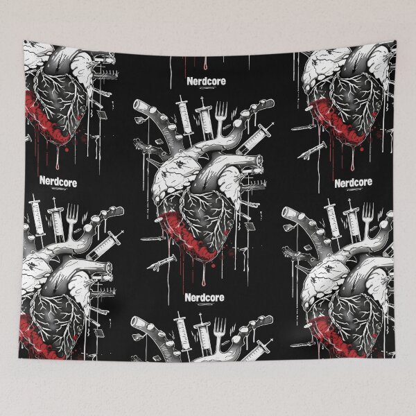 Item preview, “Nerdcore” Heart Art with Retrofuturistic Graffiti designed and sold by Piotrek0001.