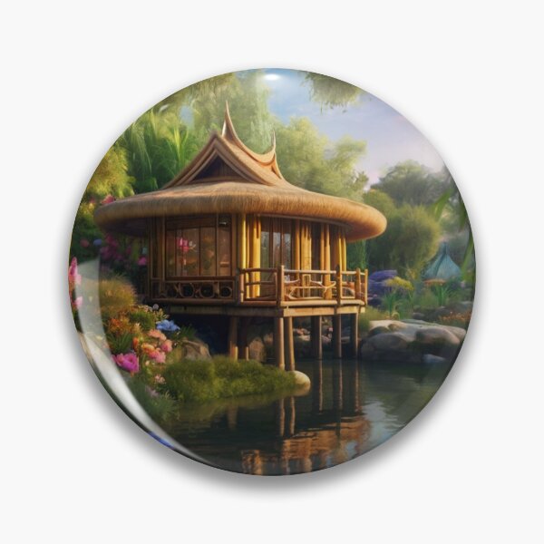 Item preview, Enchanted River Hut in the Sunlit Bamboo Forest designed and sold by BlareBlare.
