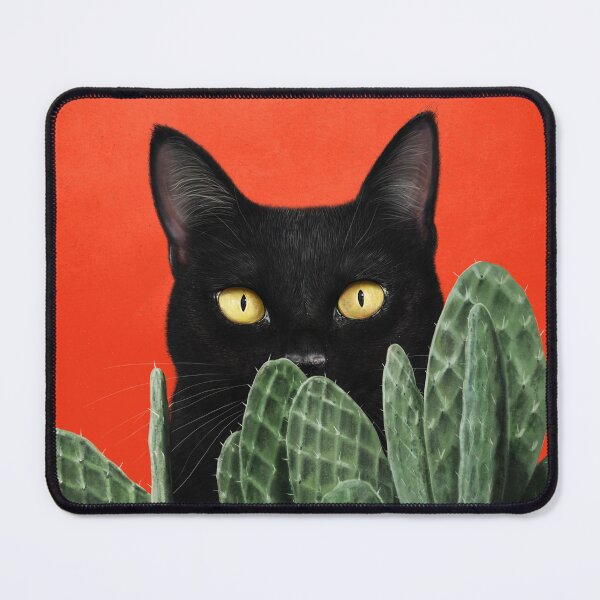Item preview, Black cat in cactuses designed and sold by Valeriya Korenkova Kodamorkovkart.