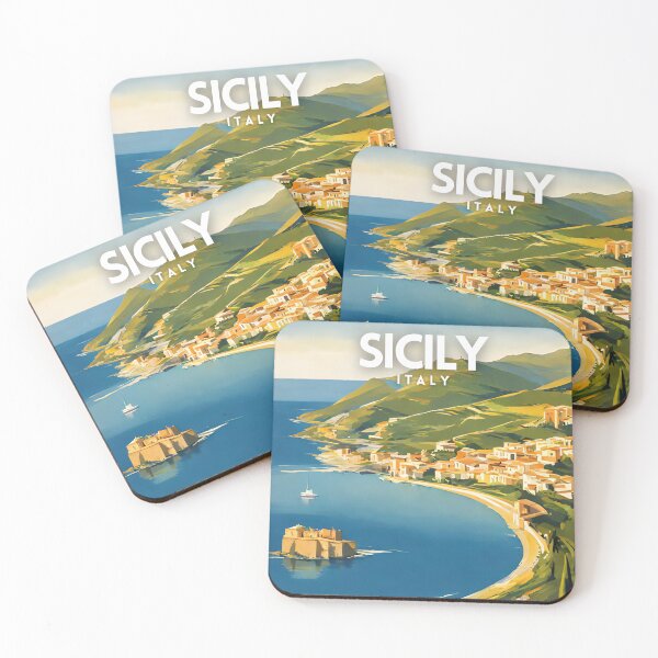 Item preview, Sicily Italy Traditional Travel Art Poster designed and sold by ZionPosteria.
