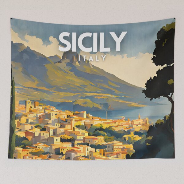 Item preview, Sicily Italy Travel Art designed and sold by ZionPosteria.