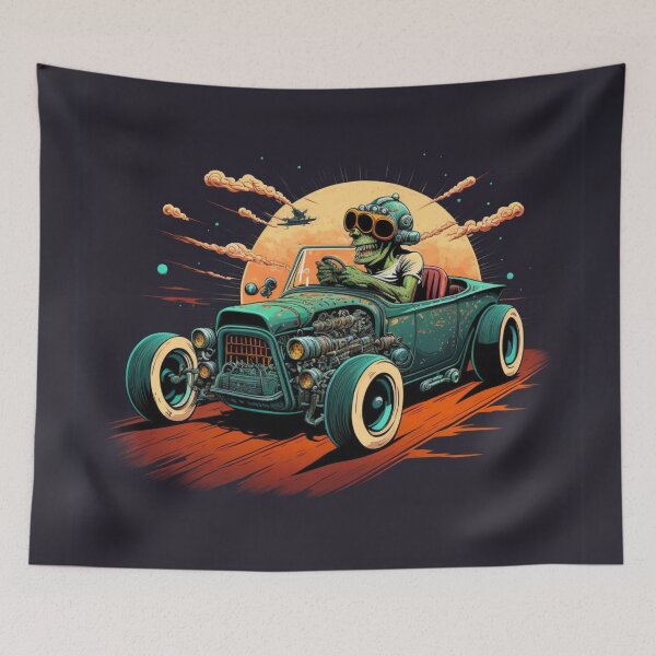 Item preview, Alien Hot Rod Racer designed and sold by Sillytoe.