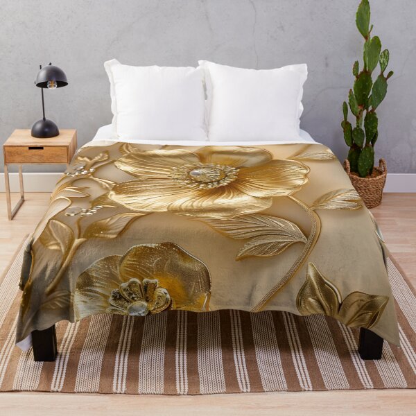 Item preview, Golden Garden: Sculpted Floral Brilliance designed and sold by AI-Only Creations.