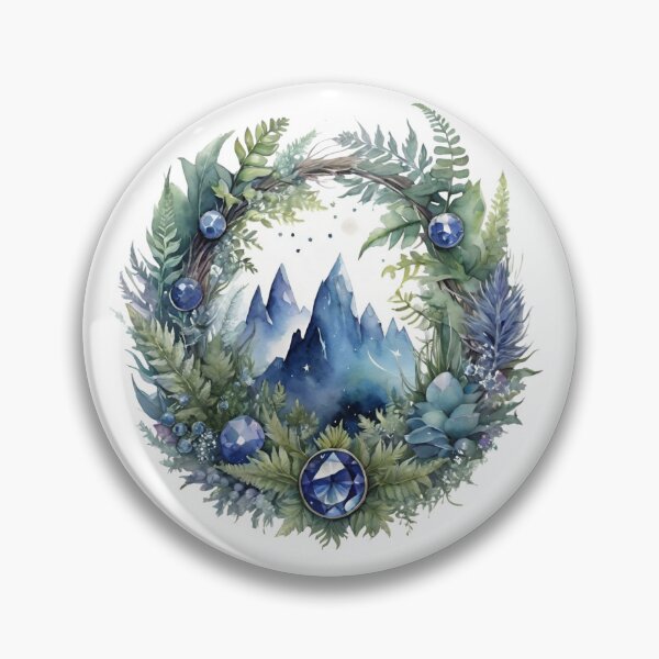 Item preview, Sapphire and fern wreath designed and sold by MyrtlePrints.
