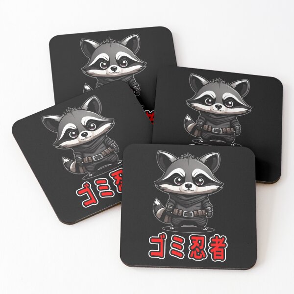 Item preview, Trash Ninja, Kazu, Kawaii Cute Racoon, Kanji Writing designed and sold by Burn-Ego.