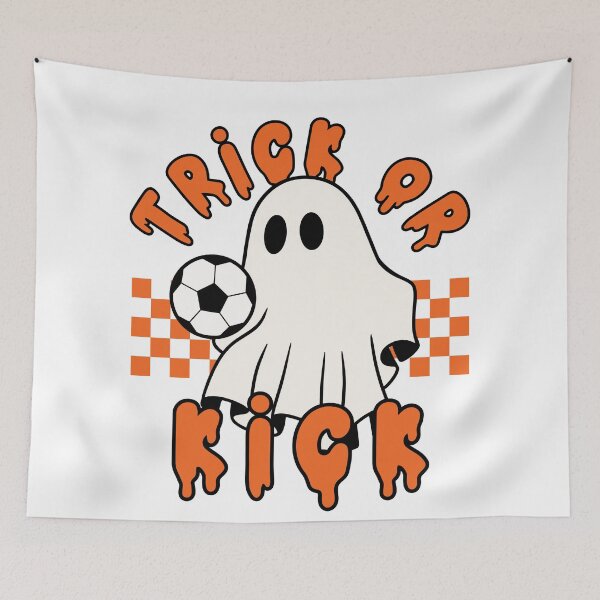 Item preview, Trick or Kick Halloween Ghost, Gift for Football Players, Cute Halloween Gift, Football Kids Halloween Gift designed and sold by throuplescorner.