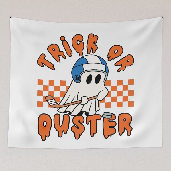 Item preview, Trick or Duster Halloween Ghost, Gift for Hockey Players, Cute Halloween Gift, Hockey Kids Halloween Gift designed and sold by throuplescorner.