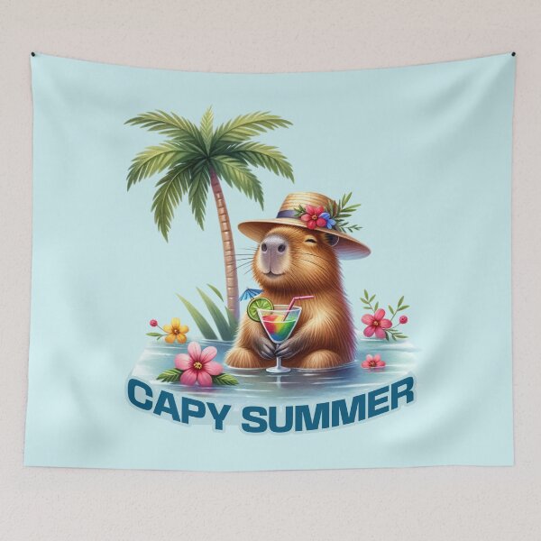 Aperçu de l'œuvre Capybara - Kawaii Animal Capybara Cadeau mignon de vacances d'été créée et vendue par InkyGenies.