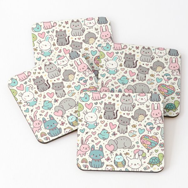 Item preview, Animal doodles pattern designed and sold by FLATVAC STICKER.