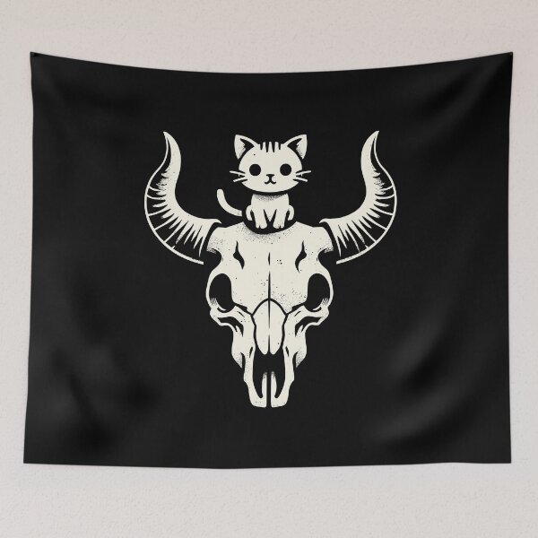 Item preview, Cute Cowgirl Country Western Cottagecore Cat on a Skull designed and sold by KsuAnn.