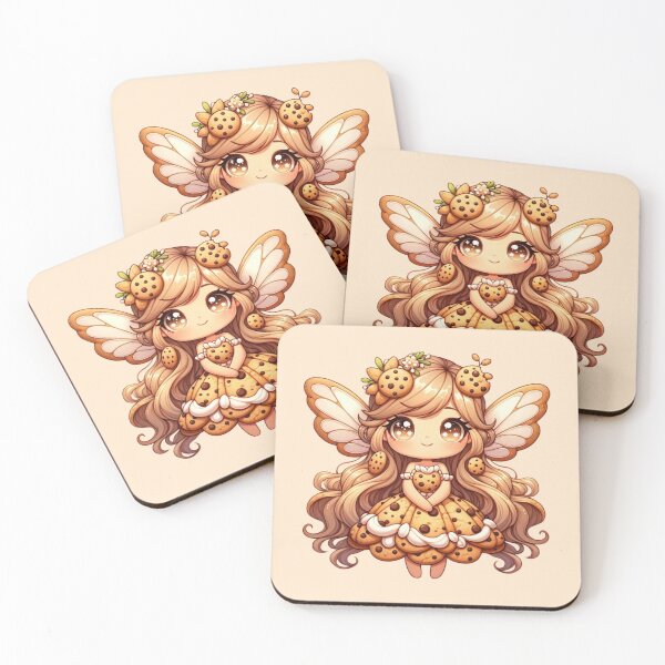Item preview, Cute Cookie Fairy with Wings Manga Anime Chibi Girl Kawaii Elves Pastry Cake Dessert designed and sold by Annika Shurafa.
