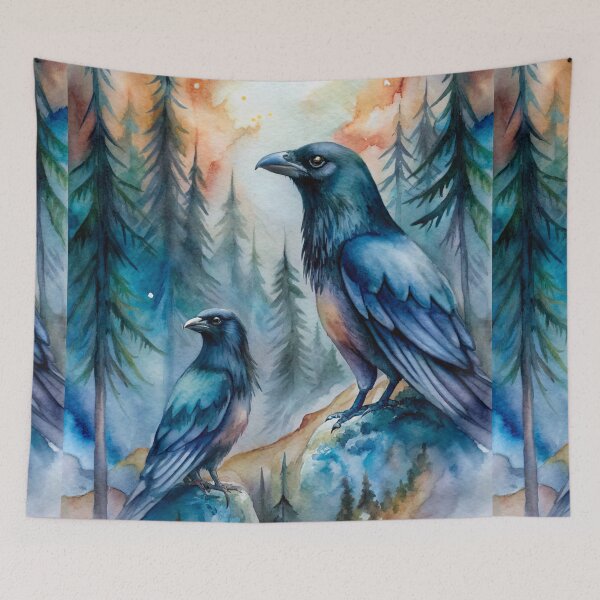 Item preview, RAVENS IN FOREST -  Gift items and personal use / Animals, Ravens, Illustration, Wildlife designed and sold by LumDesignArt.