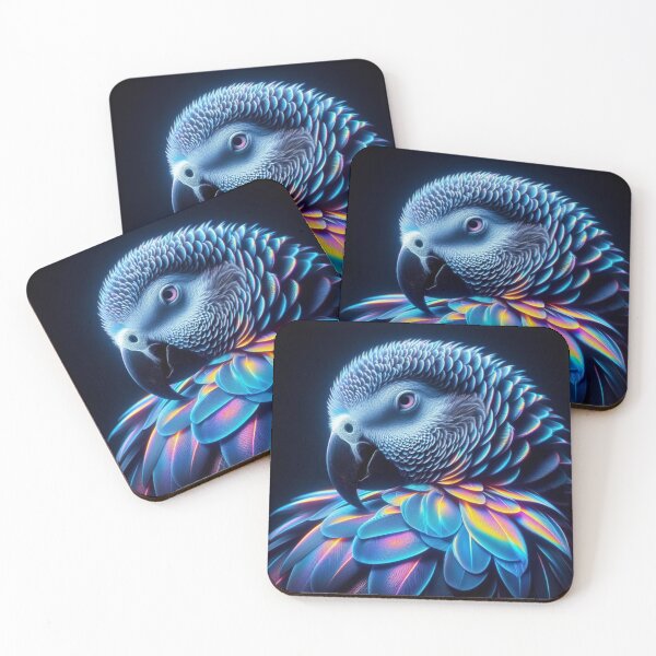 Item preview, Neon Smokey African Grey Majesty designed and sold by LyssasMindArt.