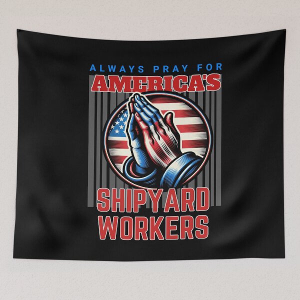 Item preview, Patriotic Praying Hands for America's Shipyard Workers designed and sold by Hananiah Merch.
