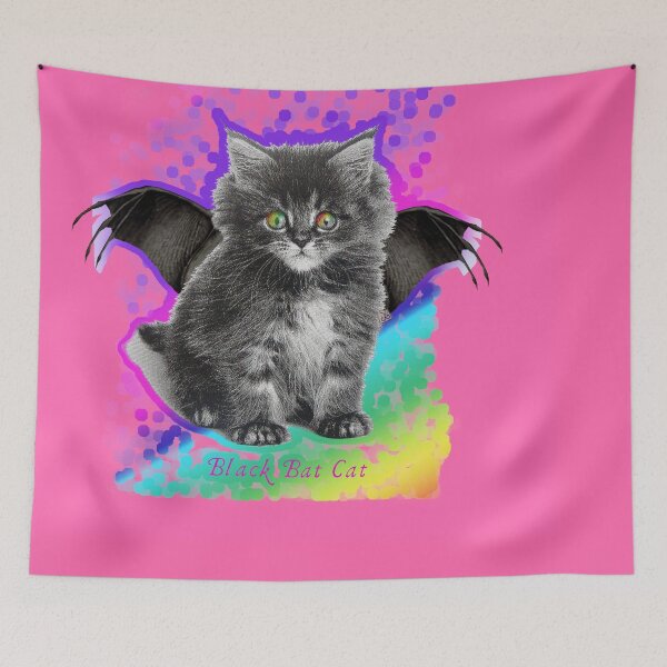 Item preview, Black Bat Cat - Rainbow Eyes (By AliceCCI)  designed and sold by VanyssaGraphics.
