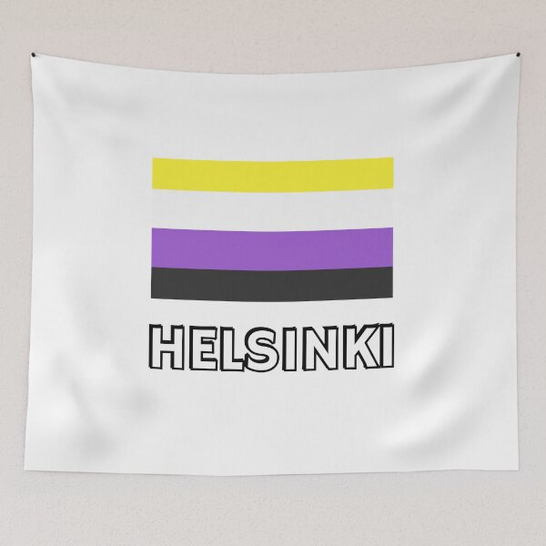 Item preview, Non Binary Pride Flag Helsinki designed and sold by Inspirationmotivation.
