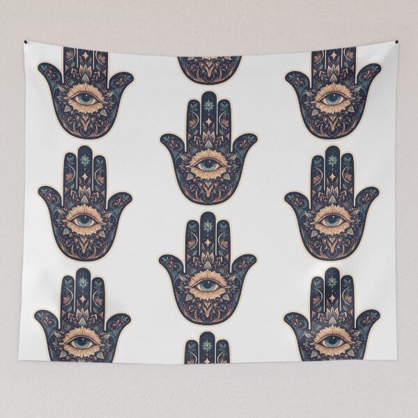 Item preview, Hamsa Hand Fatima Evil Eye Sticker designed and sold by MendaciousMina.