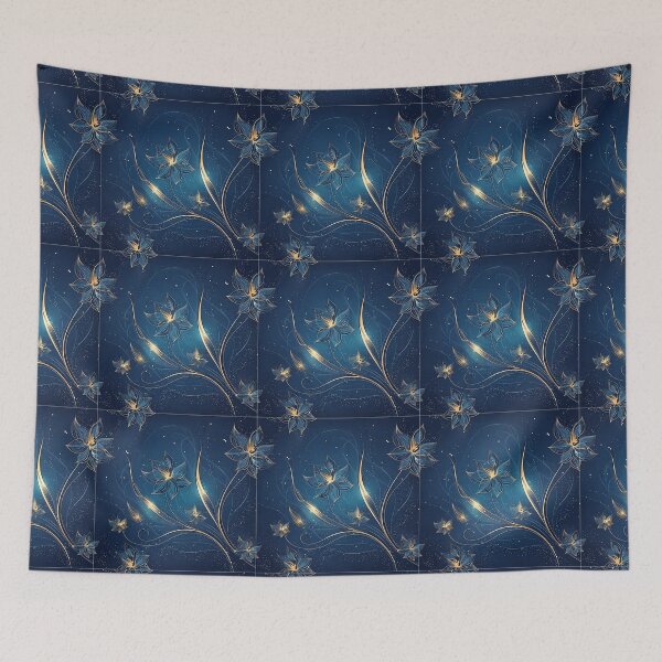 Item preview, Seamless pattern of glowing floral with delicate golden lining designed and sold by creativekrish.