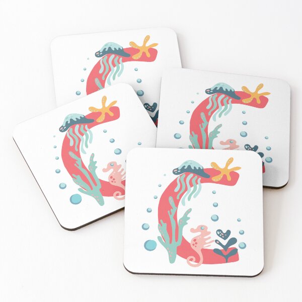 Item preview, C- Coral underwater letter for names starting with C designed and sold by Deepness2023.