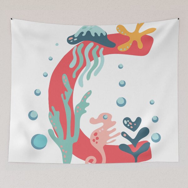 Item preview, C- Coral underwater letter for names starting with C designed and sold by Deepness2023.
