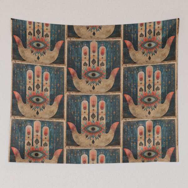 Item preview, Hamsa Hand Fatima Evil Eye Sticker designed and sold by MendaciousMina.