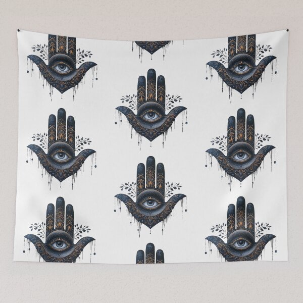 Item preview, Hamsa Hand Fatima Evil Eye Sticker designed and sold by MendaciousMina.