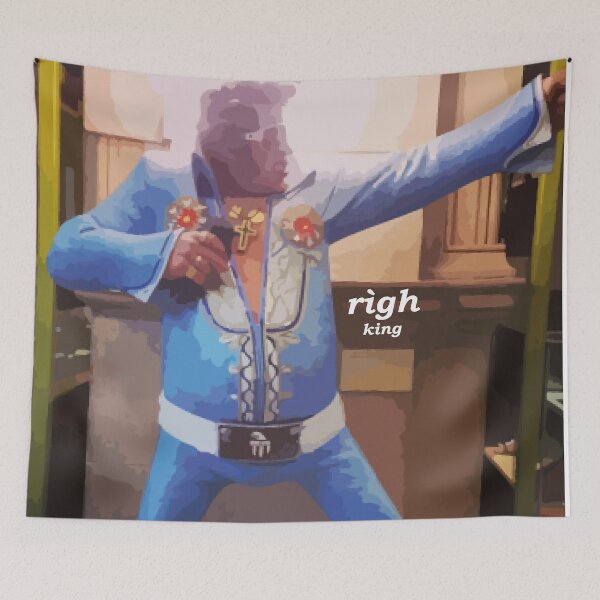 Item preview, king (rìgh in Scottish Gaelic) Elvis in Kelvingrove Museum, Glasgow, Scotland designed and sold by Mamaidh Made.