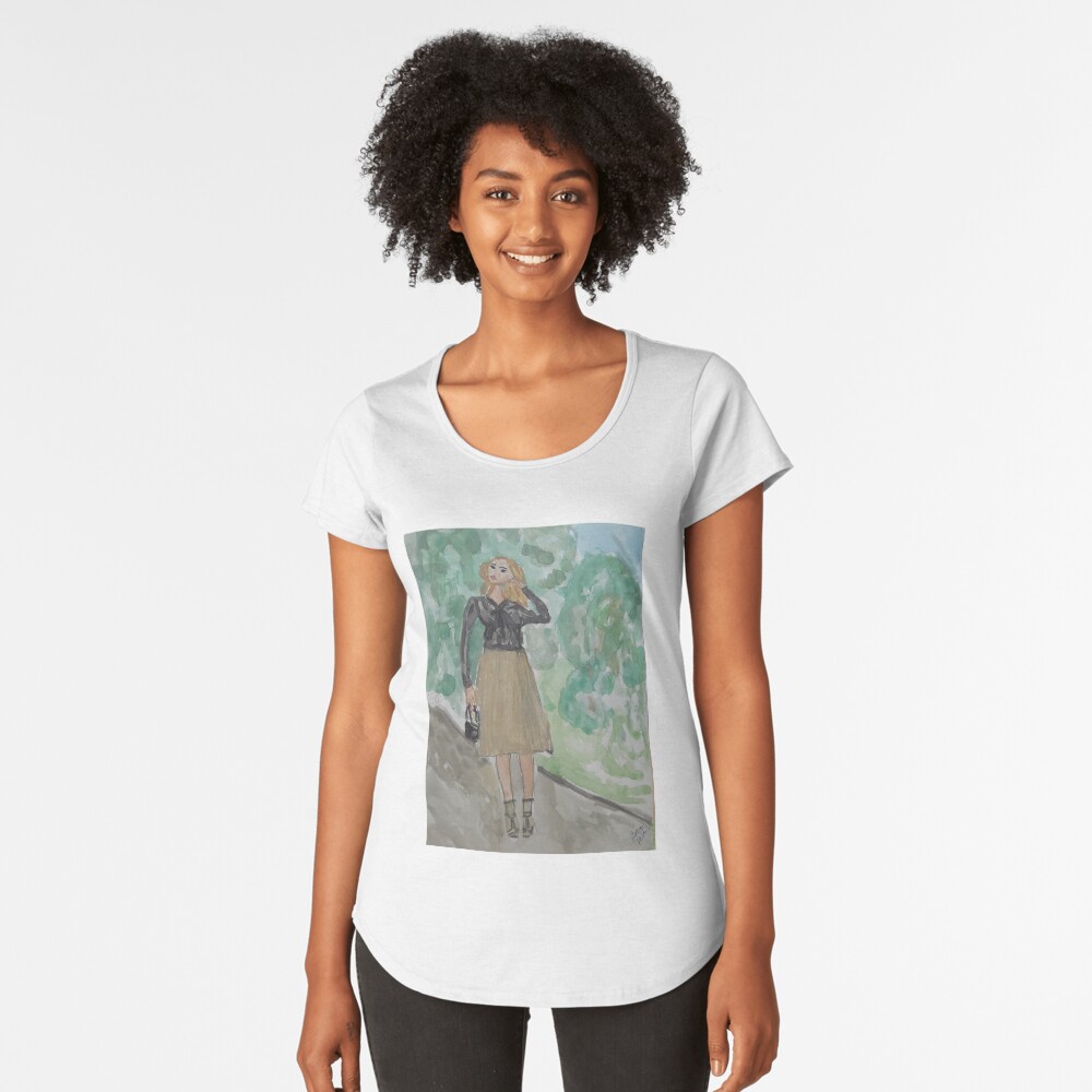 Fashion Illustration: A Feminine Outfit Premium Scoop T-Shirt