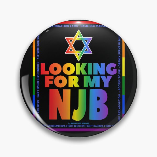 Item preview, SUJD0054 Jewish Designs Looking For NJB LGBTQ Love Israel rainbow design shows how Israel protects LGBTQ Rights designed and sold by JewishDesigns.