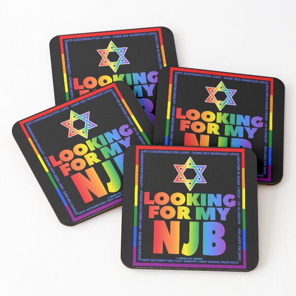 Item preview, SUJD0054 Jewish Designs Looking For NJB LGBTQ Love Israel rainbow design shows how Israel protects LGBTQ Rights designed and sold by JewishDesigns.