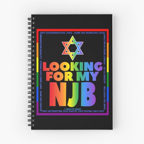 Item preview, SUJD0054 Jewish Designs Looking For NJB LGBTQ Love Israel rainbow design shows how Israel protects LGBTQ Rights designed and sold by JewishDesigns.