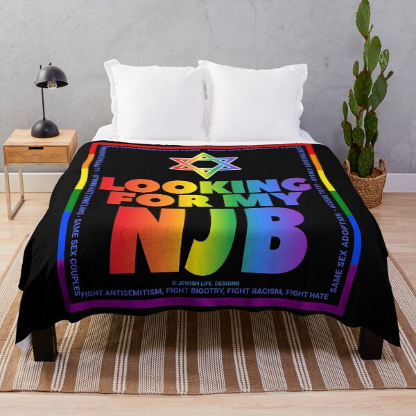 Item preview, SUJD0054 Jewish Designs Looking For NJB LGBTQ Love Israel rainbow design shows how Israel protects LGBTQ Rights designed and sold by JewishDesigns.