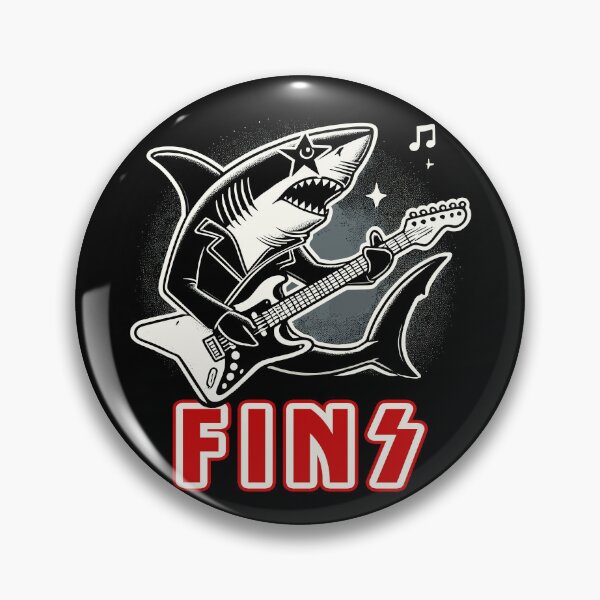 Item preview, Fins Retro Shark Electric Guitar Rock Concert Festival Music Band Funny Shark designed and sold by KsuAnn.