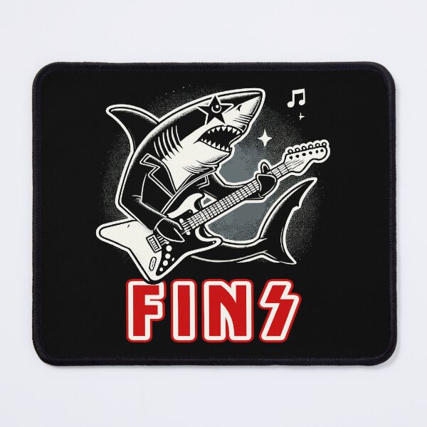 Item preview, Fins Retro Shark Electric Guitar Rock Concert Festival Music Band Funny Shark designed and sold by KsuAnn.