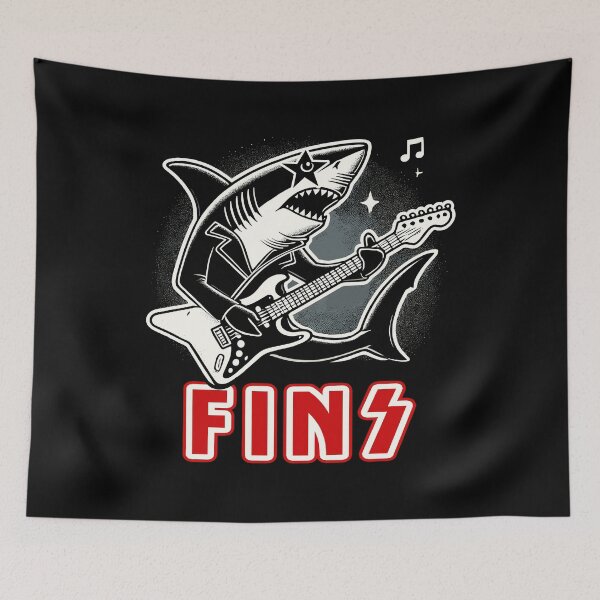Item preview, Fins Retro Shark Electric Guitar Rock Concert Festival Music Band Funny Shark designed and sold by KsuAnn.