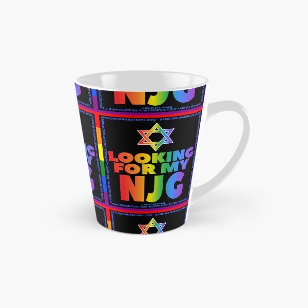 Aperçu de l'œuvre SUJD0055 Dessins juifs à la recherche de NJG signifie Nice Jewish Girl LGBTQ Love Israel Le design arc-en-ciel montre comment Israël protège les droits LGBTQ créée et vendue par JewishDesigns.