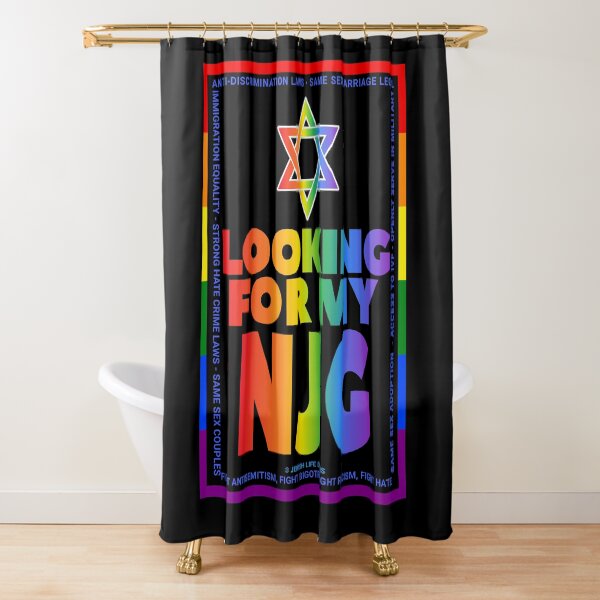 Item preview, SUJD0055 Jewish Designs Looking For NJG means Nice Jewish Girl LGBTQ Love Israel rainbow design shows how Israel protects LGBTQ Rights designed and sold by JewishDesigns.