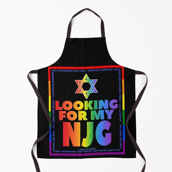 Item preview, SUJD0055 Jewish Designs Looking For NJG means Nice Jewish Girl LGBTQ Love Israel rainbow design shows how Israel protects LGBTQ Rights designed and sold by JewishDesigns.