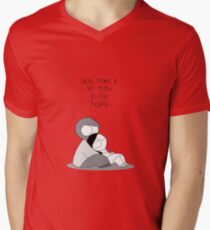 Einfach glücklich zu sein T-Shirt mit V-Ausschnitt