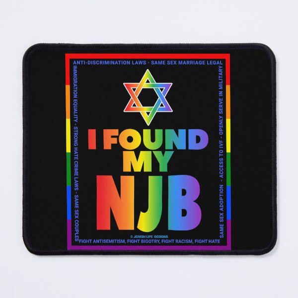 Item preview, SUJD0056 Jewish Designs I Found My NJB LGBTQ Love Israel rainbow design shows how Israel protects LGBTQ Rights designed and sold by JewishDesigns.