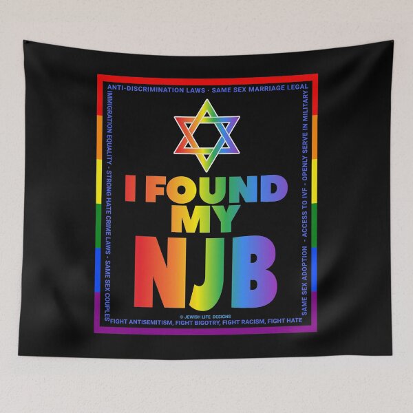 Item preview, SUJD0056 Jewish Designs I Found My NJB LGBTQ Love Israel rainbow design shows how Israel protects LGBTQ Rights designed and sold by JewishDesigns.