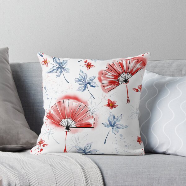 Item preview, Seamless pattern with watercolour red Japanese fans designed and sold by Ekalininart.