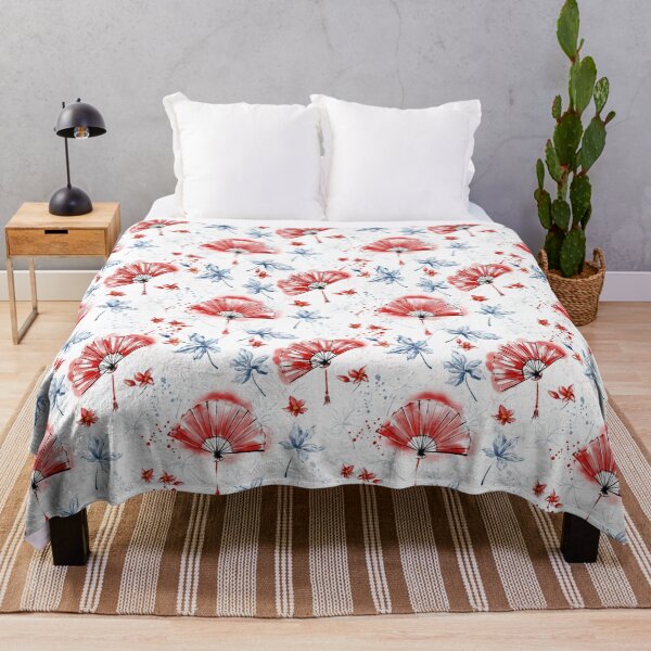 Item preview, Seamless pattern with watercolour red Japanese fans designed and sold by Ekalininart.