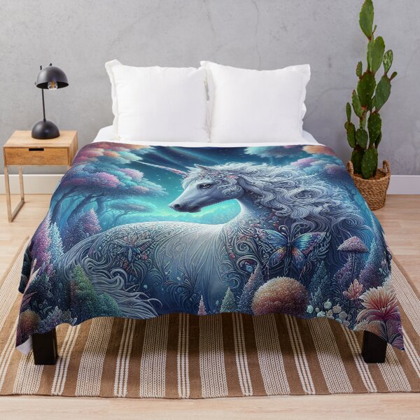 Item preview, Unicorn in a fairy field digital art designed and sold by BlueGnome.