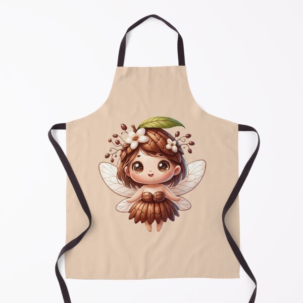 Item preview, Cute Cocoa Fairy with Wings Flowers Cocoa Bean Manga Anime Chibi Girl Kawaii Chocolate Elves designed and sold by Annika Shurafa.