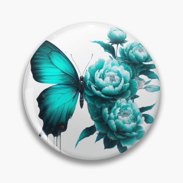 Artikelvorschau, Aquamarin Schmetterling und Blumen entworfen und verkauft von ForNext.